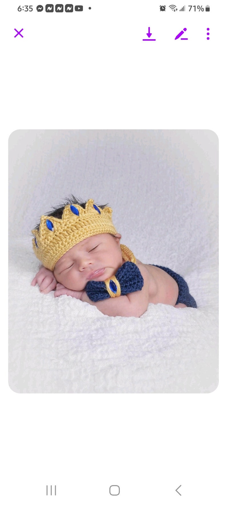 Newborn Baby Boy Prince Outfit, Crochet Baby Outfit, Newborn Boy Photo