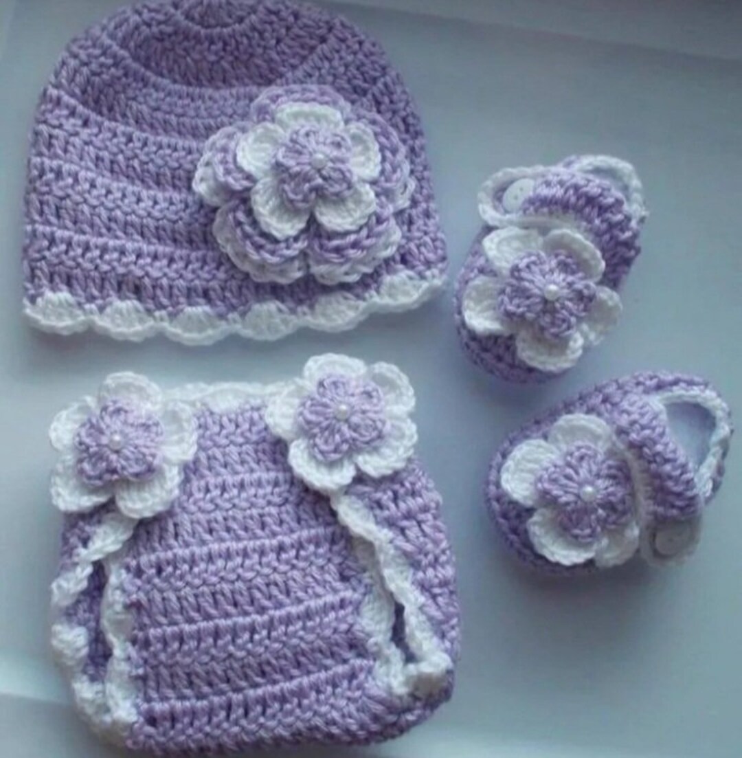 Newborn Baby Girl Outfit, Crochet Baby Outfit, Newborn Girl Crochet Hat