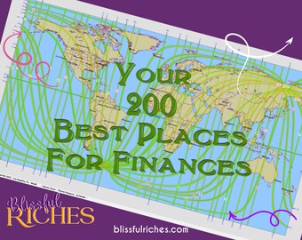 Astrocartography Best Places for Finances Report | Money & Wealth Astrology Reading | Financial Success by Location | Same Day Delivery
