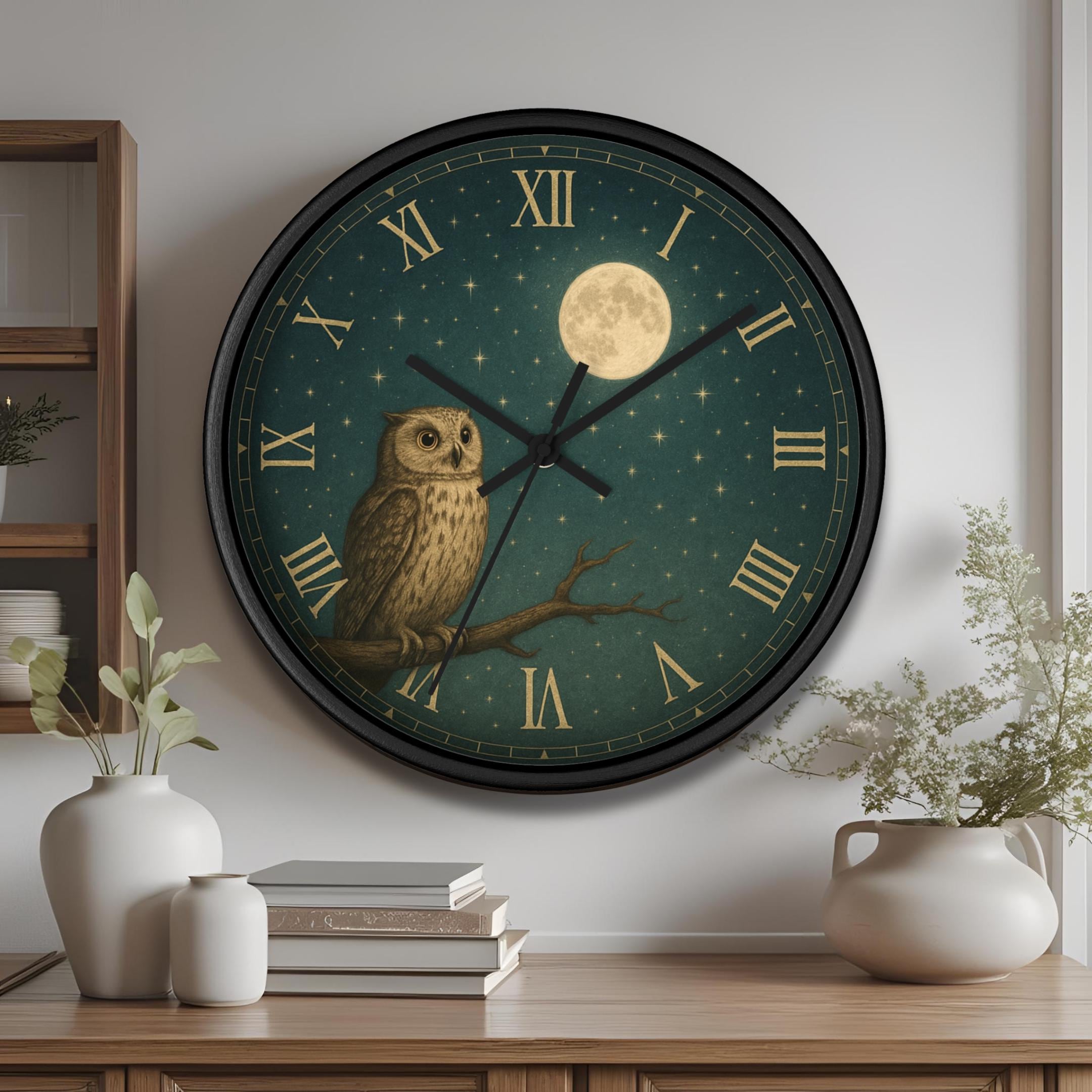 ヴィンテージのフクロウの壁掛け時計：居心地の良いインテリア、動物