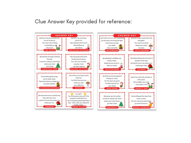 Christmas Scavenger Hunt. 16 Riddle Clues With a Christmas Elf Theme ...