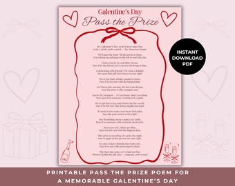Galentine's Pass the Prize Poem. Printable PDF