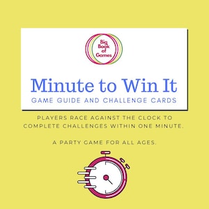 42 printable Challenge Cards plus Score Sheets and How to Play. Minute to Win It Game Guide
