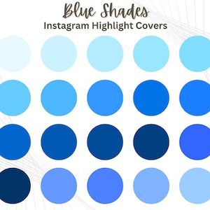 Conjunto de plantillas DIY de 20 íconos destacados de Instagram en tonos azules minimalistas / Descarga instantánea / Cubiertas decorativas