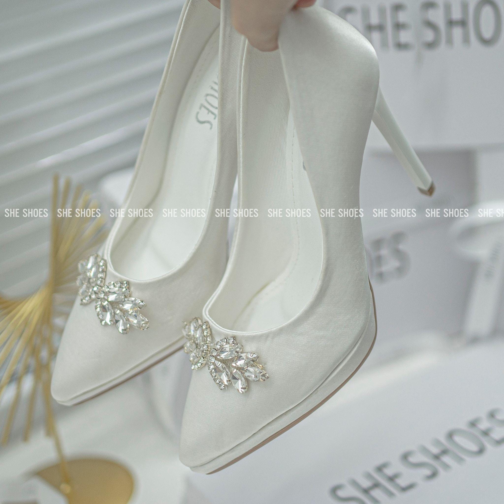 Luxurious and Charming High-heeled Wedding Shoes With Rhinestones for ...