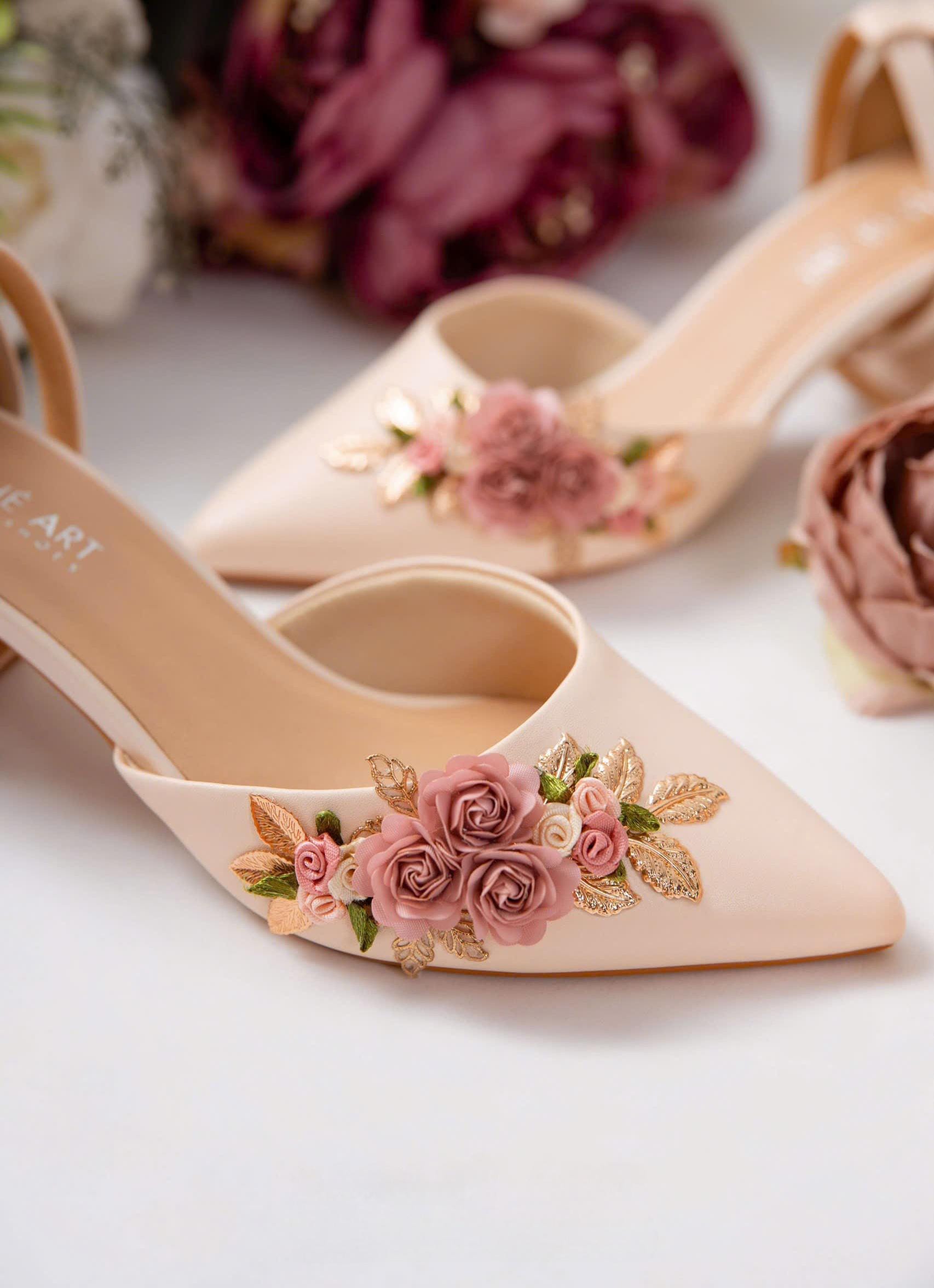 Low Rose Gold Heels - Etsy