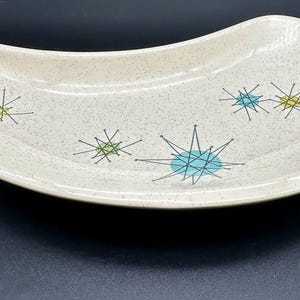 Franciscan Atomic Starburst Crescent Salad Plate Vintage Mid-Century-Modern Serving Ware