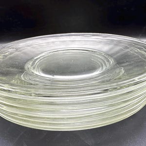 Vintage Clear Heavy Pressed 8” Glass Plates