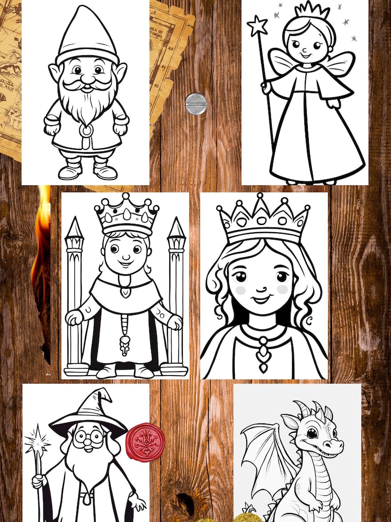 Medieval Fantasy Coloring Pages Instant Download, 11 Printable Pages ...