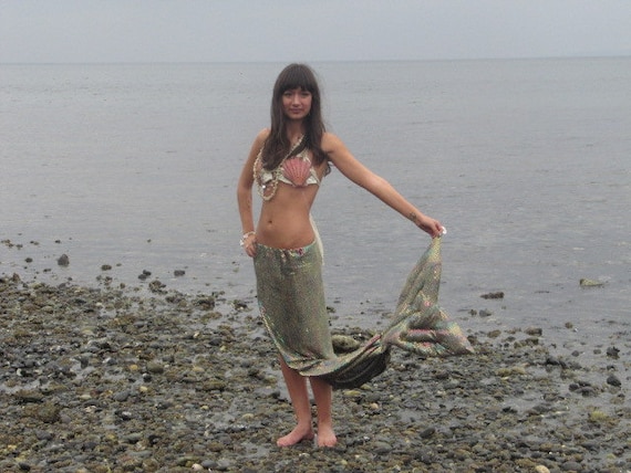 Mermaid Costume with Sea Shell Top for Halloween