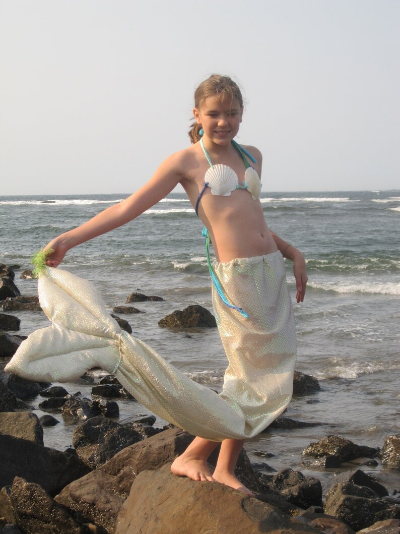 Teenage mermaid tail with shell top