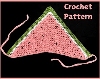 Patrón de pañuelo de sandía en PDF / DESCARGA DIGITAL / Patrón de pañuelo de crochet