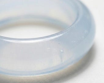 Natural Opal Ring, Minimalist Jade Ring Band, Couple Promise Rings, Thin Opal Band US 5-12, Dainty Opal Jewelry, Personalize Wooden Box Gift
