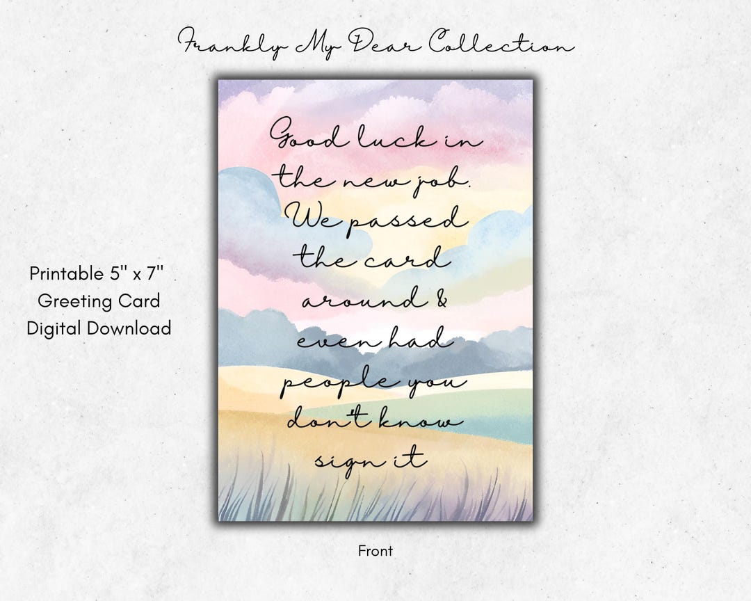 Printable New Job Card, Digital Download, Funny, Adult Humour, Print ...