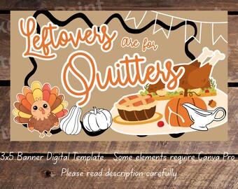 Thanksgiving Banner Template | Fall Banner Template | Holiday Banner Template | Canva Template | 36 x 60 Banner Template | Digital Download