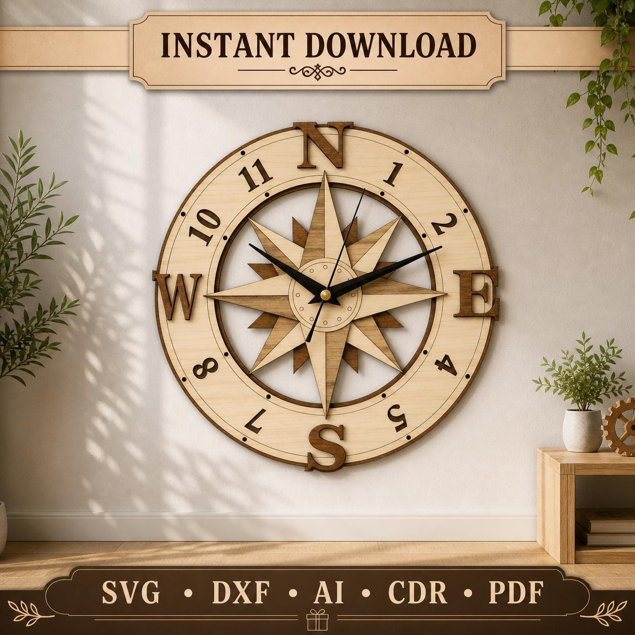 66 Clock Designs Bundle | SVG DXF Files for Glowforge | Laser Cut Clock ...