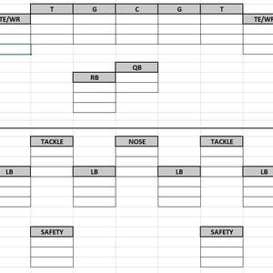 Plantilla de gráfico de profundidad de fútbol