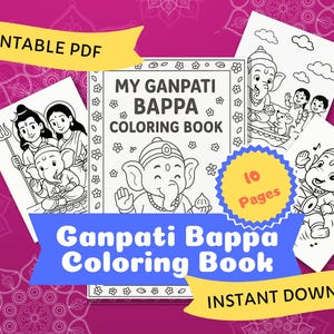 Ganesh Chaturthi Coloring Pages for Kids | 10 Printable Hindu Festival Activities | Ganesha Modak & Mandap Coloring Book