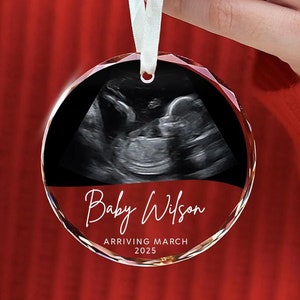 Personalized Ultrasound Christmas Ornament 2024, Sonogram Ornament, Pregnancy Announcement Gift, Babys Coming Christmas , Expecting Parents