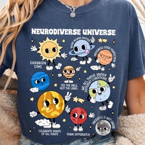 Space Neurodiversity Comfort Colors Shirt: Autism Awareness, Sped Teacher