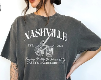 Custom Location Bachelorette Shirts, Nashville Bachelorette Party Shirts, Classy Bachelorette Party Tees,  Nashville Bach Party Favors
