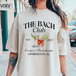 Cocktail Bachelorette Shirts, Bachelorette Party Shirts, Custom Bridal Party Shirt, The Bach Club, Bridesmaid Shirt, Luxury Wedding Shirt