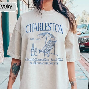 Beach Bachelorette Shirts, Custom Location Bachelorette Party Shirts, Charleston Bachelorette, Custom Bride Shirt, Coastal Girls Trip Shirt