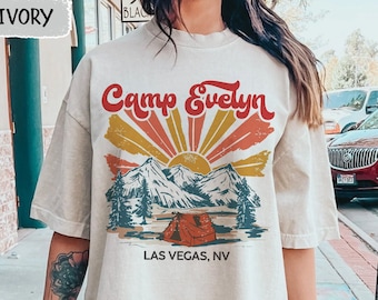 Chemise d'enterrement de vie de jeune fille personnalisée du camp, Chemises d'enterrement de vie de jeune garçon, EVJF dans une cabane, À l'état sauvage dans les bois, T-shirt de la mariée du camp, Chemise de lieu personnalisée