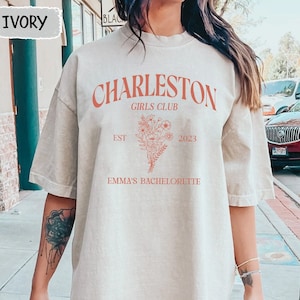 Bachelorette Party Shirts, Custom Location Bachelorette Shirt, Charleston Bachelorette, Custom Bride Shirt, Bridal Party Shirt 2023