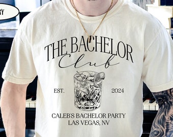 Bachelor Party Shirts, Groomsmen Shirt Gift Personalized, The Bachelor Club Shirt, Wiskey Bachelor Shirt, Custom Location Bachelor Party Tee