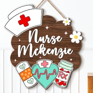 School Nurse Gift, Classroom Decor, Nurse Door Hanger, Nurse Sign Wall Art, First Day of School Sign, School Medical Nursing Staff