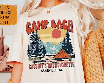 Chemise Camp EVJF, Chemises EVJF personnalisées, Chemise Mariée Camp, EVJF dans une cabine, Wild In The Woods, Chemise Camp Bach femme