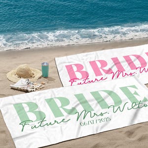 Personalized Bride Beach Towel: Future Mrs. Honeymoon Gift