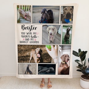 Dog Photo Blanket, Pet Memorial Gifts, Pet Loss Gift, Custom Photo Blanket Collage, Dog Memorial Gift, Sympathy Gift, Bereavement Gift