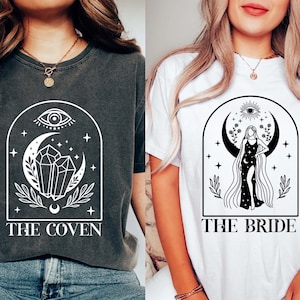 Witchy Bachelorette Shirt, Halloween Bachelorette Party Shirt, Witchy Bride Tarot Card Shirt, The Coven, Celestial Bach, Gothic Wedding Tee