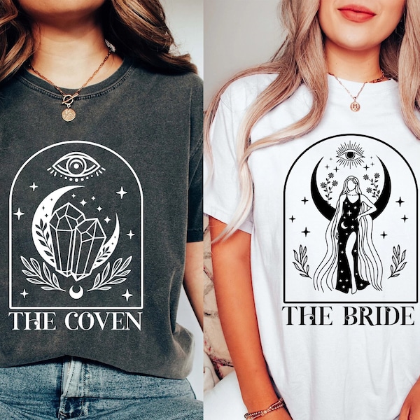 Witchy Bachelorette Shirt, Halloween Bachelorette Party Shirt, Witchy Bride Tarot Card Shirt, The Coven, Celestial Bach, Gothic Wedding Tee