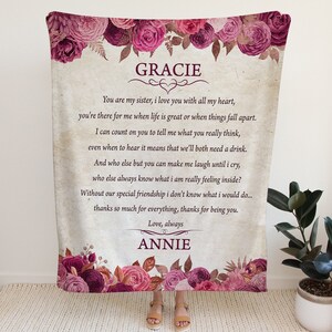 Personalized Gift, Sister Blanket for Women, Sister Gifts From Sister, Sister Birthday Gifts ...