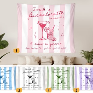 Custom Bachelorette Tapestry: Girly Beach Party Banner