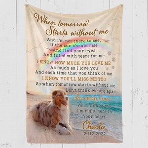 Personalized Pet Memorial Blanket, Custom Photo Blanket, Dog Memorial, Cat Memorial Gift, Sympathy Gift, Bereavement Gift, Pet Memorial Gift