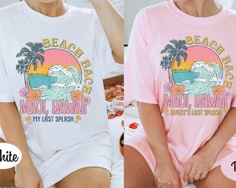Custom Beach Bachelorette Shirts, Bachelorette Party, Retro Bridal Party Shirts, Hawaii Bach Tour, Tropical Bride Shirt, Bride Last Splash