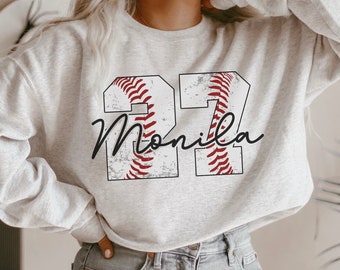Custom Baseball Mom Sweatshirt: Jersey Number Tee, Sport Team Shirt