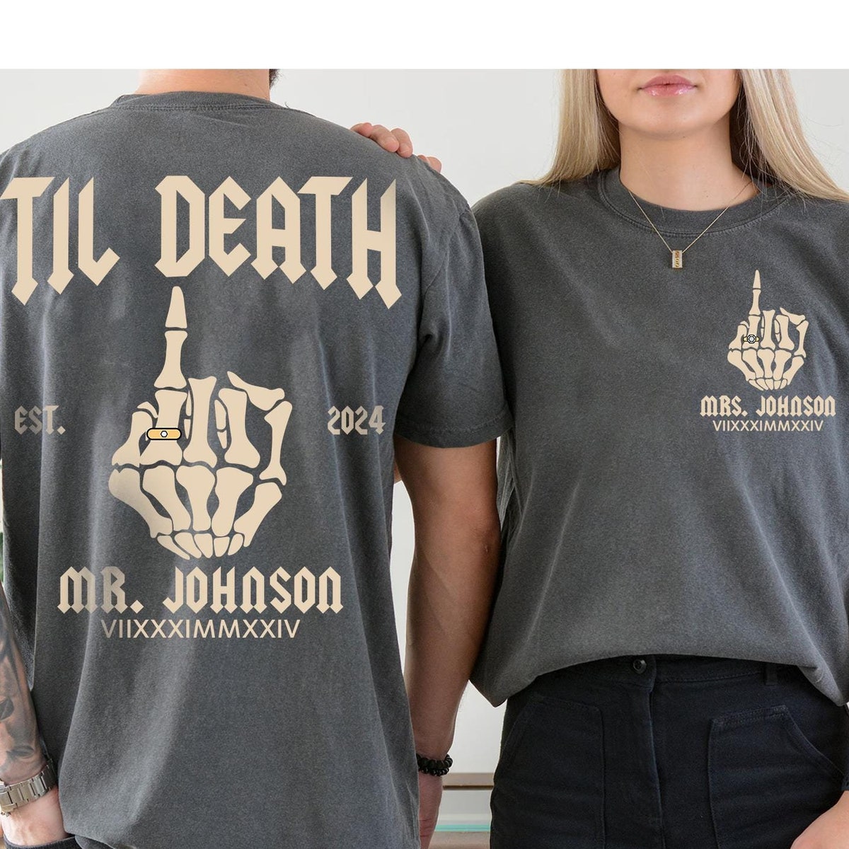 Custom Bride & Groom Shirts, Funny Wedding Gift, Newlywed Couples Til Death Married Honeymoon Shirt, Matching Husband and Wife, Mr Mrs Tees - Etsy