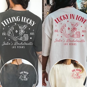 Custom Las Vegas Bachelorette Party Shirt, Lucky In Love Bachelorette Shirts, Girls Trip Shirts, Comfort Colors, Casino Bridal Shower Party