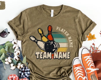 Custom Bowling Team Name Shirt, Retro Bowling Shirt, Custom Bowling Player Shirt, Gift For Bowling Lover, Bowling Squad, Bowling Crew