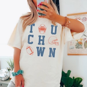 Retro Touchdown Football Shirt: Game Day Comfort Colors Tee