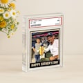 Custom Photo Gift for Dad, Baseball Dad Acrylic Block, , Fathers Day Gift, I Caught the Best Dad, Grandpa and Kids Trading Card Style