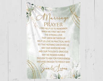 Marriage Prayer Throw Blanket, Engagement Anniversary Gifts, Valentine Gift for Couple, Blanket for Couple, Christian Gift, Wedding Gifts