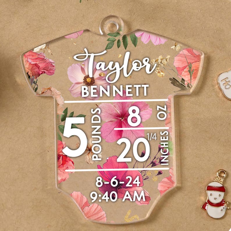 Custom Baby Name Ornament 2024, Baby First Christmas, New Baby Gift