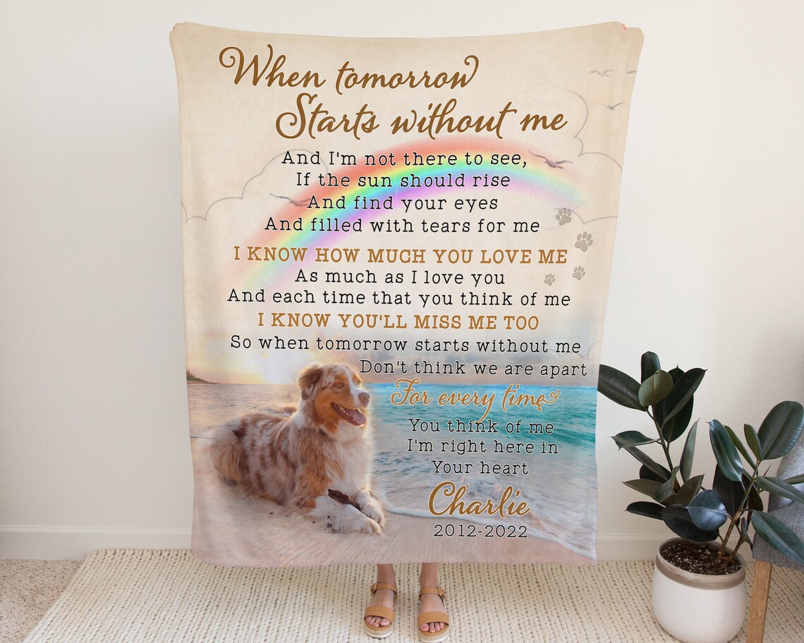 Personalized Pet Memorial Blanket Custom Photo Blanket Dog Etsy