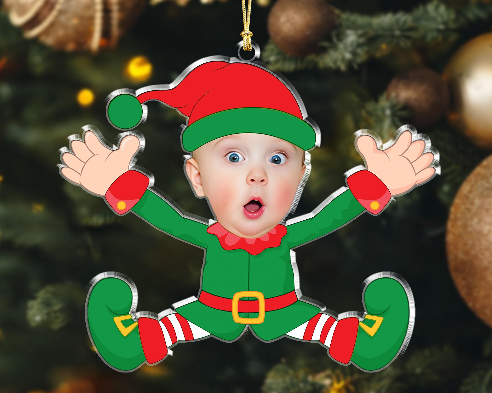 Personalized Face Baby Ornament, Custom Baby Photo Ornament, Baby Christmas Ornament, Baby & First Christmas, Christmas Gift for Grandkids